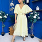 Nancy Cape Detailed Midi Dress Yellow