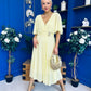 Nancy Cape Detailed Midi Dress Yellow