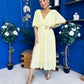 Nancy Cape Detailed Midi Dress Yellow