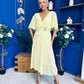 Nancy Cape Detailed Midi Dress Yellow