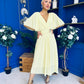 Nancy Cape Detailed Midi Dress Yellow