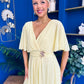 Nancy Cape Detailed Midi Dress Yellow