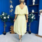 Nancy Cape Detailed Midi Dress Yellow