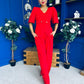 Clodagh Detailed Top And Trouser Set Red
