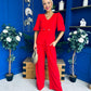 Clodagh Detailed Top And Trouser Set Red