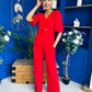 Clodagh Detailed Top And Trouser Set Red