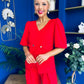 Clodagh Detailed Top And Trouser Set Red
