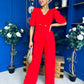 Clodagh Detailed Top And Trouser Set Red