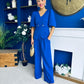 Clodagh Detailed Top And Trouser Set Cobalt