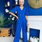 Clodagh Detailed Top And Trouser Set Cobalt