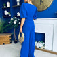 Clodagh Detailed Top And Trouser Set Cobalt