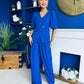 Clodagh Detailed Top And Trouser Set Cobalt