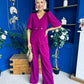 Clodagh Detailed Top And Trouser Set Berry