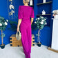 Clodagh Detailed Top And Trouser Set Berry