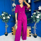 Clodagh Detailed Top And Trouser Set Berry