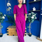 Clodagh Detailed Top And Trouser Set Berry