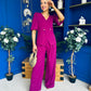 Clodagh Detailed Top And Trouser Set Berry