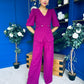 Clodagh Detailed Top And Trouser Set Berry