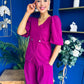 Clodagh Detailed Top And Trouser Set Berry