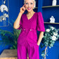 Clodagh Detailed Top And Trouser Set Berry