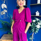Clodagh Detailed Top And Trouser Set Berry