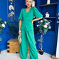 Clodagh Detailed Top And Trouser Set Emerald
