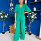 Clodagh Detailed Top And Trouser Set Emerald