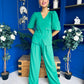 Clodagh Detailed Top And Trouser Set Emerald