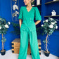 Clodagh Detailed Top And Trouser Set Emerald