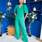 Clodagh Detailed Top And Trouser Set Emerald