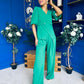 Clodagh Detailed Top And Trouser Set Emerald