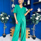 Clodagh Detailed Top And Trouser Set Emerald