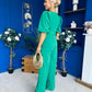 Clodagh Detailed Top And Trouser Set Emerald