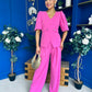Clodagh Detailed Top And Trouser Set Pink