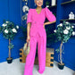 Clodagh Detailed Top And Trouser Set Pink