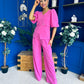 Clodagh Detailed Top And Trouser Set Pink