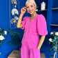 Clodagh Detailed Top And Trouser Set Pink