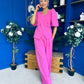 Clodagh Detailed Top And Trouser Set Pink
