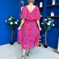 Julia Cape Detailed Midi Dress Floral Purple