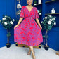 Julia Cape Detailed Midi Dress Floral Purple