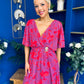 Julia Cape Detailed Midi Dress Floral Purple