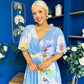 Julia Cape Detailed Midi Dress Floral Sky