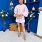 Delilah Bell Sleeve Occasion Mini Dress Pink