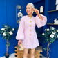 Delilah Bell Sleeve Occasion Mini Dress Pink