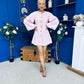Delilah Bell Sleeve Occasion Mini Dress Pink