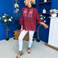 Hannah Crochet Detail Top Wine