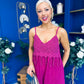 Alana Crochet Detail Strappy Jumpsuit Berry