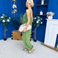 Alana Crochet Detail Strappy Jumpsuit Green