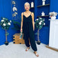 Alana Crochet Detail Strappy Jumpsuit Black