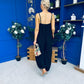 Alana Crochet Detail Strappy Jumpsuit Black